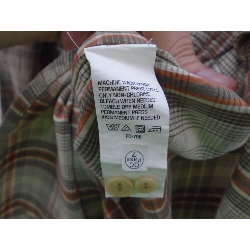 Timberland Men XL Plaid Button Up Shirt Tan Cotton Long Sleeve NWT Flannel NWT - Picture 10 of 10